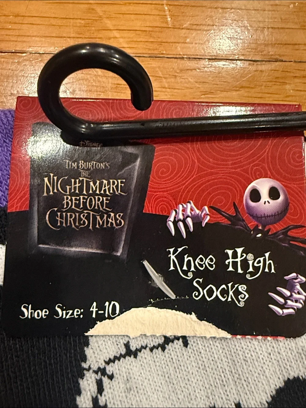 Disney nightmare before Christmas Jack skeleton knee high socks size 4-10.